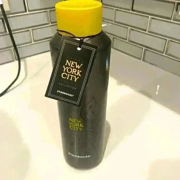 NWT STARBUCKS New York Skyline Water Bottle - NYC major landmarks - Picture 1 of 6